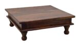 DK Furniture Solid Sheesham Wood Pooja Chowki – Brown Finish