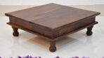 DK Furniture Solid Sheesham Wood Pooja Chowki – Brown Finish - Image 3