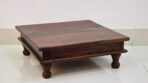 DK Furniture Solid Sheesham Wood Pooja Chowki – Brown Finish - Image 4