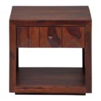 DK Furniture Sheesham Wood Bedside End Table – Brown Finish