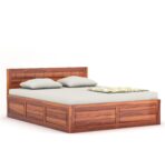 Wooden Queen Size Storage Bed | Handcrafted Solid Wood Bed for Master Bedroom & Guest Room - Image 3