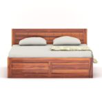 Wooden Queen Size Storage Bed | Handcrafted Solid Wood Bed for Master Bedroom & Guest Room - Image 4