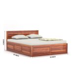 Wooden Queen Size Storage Bed | Handcrafted Solid Wood Bed for Master Bedroom & Guest Room - Image 5