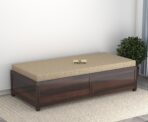 Sheesham Wood Single Diwan with Cushion | Solid Wood Box Diwan Bed (Honey & Walnut Finish) - Image 8