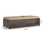 Sheesham Wood Single Diwan with Cushion | Solid Wood Box Diwan Bed (Honey & Walnut Finish) - Image 9