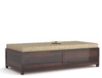 Sheesham Wood Single Diwan with Cushion | Solid Wood Box Diwan Bed (Honey & Walnut Finish) - Image 14