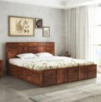 DK Furniture Solid Sheesham Wood Scott King Size Bed with Box Storage - Image 9