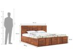 DK Furniture Solid Sheesham Wood Scott King Size Bed with Box Storage - Image 14