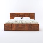 DK Furniture Solid Sheesham Wood Scott King Size Bed with Box Storage - Image 10