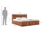 DK Furniture Solid Sheesham Wood Scott Queen Size Bed with Box - Image 10