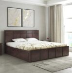 DK Furniture Solid Sheesham Wood Scott King Size Bed with Box Storage
