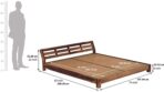 DK Furniture Solid Sheesham Wood Low Height King Size Bed - Image 2