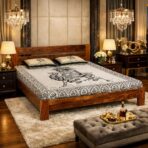 DK Furniture Solid Sheesham Wood King Size Cot Without Storage