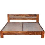 DK Furniture Solid Sheesham Wood King Size Cot Without Storage - Image 3