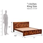 DK Furniture Niwar Solid Sheesham Wood King Size Bed Without Storage - Image 4