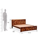 DK Furniture Niwar Solid Sheesham Wood Queen Size Bed Without Storage - Image 7