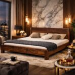 DK Furniture Sheesham Wood King Size Bed for Bedroom Living Room