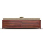 Sheesham Wood Single Diwan with Cushion | Solid Wood Box Diwan Bed (Honey & Walnut Finish) - Image 6