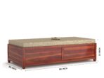 Sheesham Wood Single Diwan with Cushion | Solid Wood Box Diwan Bed (Honey & Walnut Finish) - Image 7