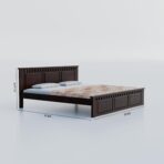 DK Furniture Solid Sheesham Wood Queen Bed Cot Without Storage - Image 2