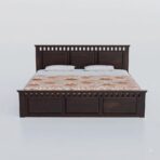 DK Furniture Solid Sheesham Wood Queen Bed Cot Without Storage - Image 5