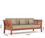 DK Furniture Solid Sheesham Wood Sofa Set 5 Seater with Cushions - Image 3