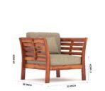 DK Furniture Solid Sheesham Wood Sofa Set 5 Seater with Cushions - Image 4