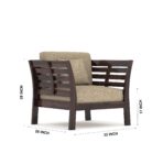 DK Furniture Solid Sheesham Wood Sofa Set Seater with Cushions - Image 5
