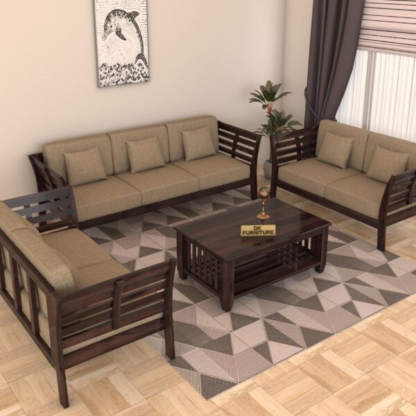 DK Furniture Solid Sheesham Wood Sofa Set 7 Seater (3+2+2)