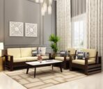 DK Furniture Solid Sheesham Wood Sofa Set 5 Seater (3+1+1) - Image 2