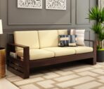 DK Furniture Solid Sheesham Wood Sofa Set 5 Seater (3+1+1) - Image 3