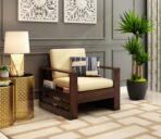 DK Furniture Solid Sheesham Wood Sofa Set 5 Seater (3+1+1) - Image 4