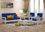 DK Furniture Wooden 5 Seater Sofa Set with Coffee Table for Living