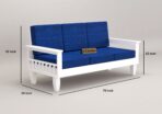 DK Furniture Wooden 3 Seater Sofa Set for Living Room, 3 Seater Sofa - Image 3