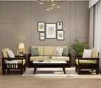 DK Furniture Solid Sheesham Wood Sofa Set 5 Seater (3+1+1)