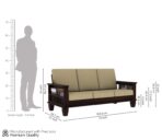 DK Furniture Solid Sheesham Wood Sofa Set 5 Seater (3+1+1) - Image 7