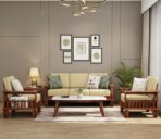 DK Furniture Solid Sheesham Wood Sofa Set 5 Seater (3+1+1)