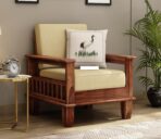 DK Furniture Solid Sheesham Wood Sofa Set 5 Seater (3+1+1) - Image 4