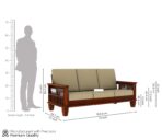 DK Furniture Solid Sheesham Wood Sofa Set 5 Seater (3+1+1) - Image 7