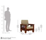 DK Furniture Solid Sheesham Wood Sofa Set 5 Seater (3+1+1) - Image 8