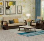 DK Furniture Solid Sheesham Wood 4 Seater Sofa Set for Living Room