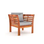 DK Furniture Solid Sheesham Wood Sofa Set 1 Seater with Cushions - Image 2