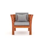 DK Furniture Solid Sheesham Wood Sofa Set 1 Seater with Cushions - Image 5