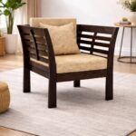 DK Furniture Solid Sheesham Wood Sofa Set 1 Seater with Cushions - Image 6