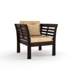 DK Furniture Solid Sheesham Wood Sofa Set 1 Seater with Cushions - Image 7