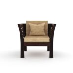 DK Furniture Solid Sheesham Wood Sofa Set 1 Seater with Cushions - Image 10