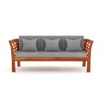 DK Furniture Solid Sheesham Wood Sofa 3 Seater with Cushions - Image 5