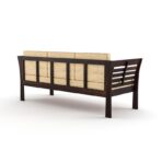 DK Furniture Solid Sheesham Wood 3 Seater Sofa with Cushions - Image 3
