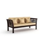 DK Furniture Solid Sheesham Wood 3 Seater Sofa with Cushions - Image 5