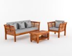 DK Furniture Solid Wooden 3+1 Sheesham Wood Sofa Set Seater - Image 2